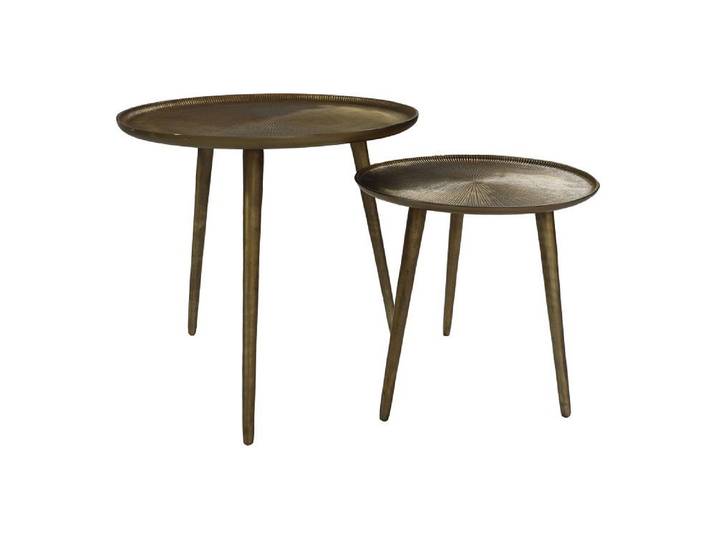 Beistelltische 'Aaron' 2er-Set rund 50x50/40x40 Goldfarbig Aluminium/Eisen