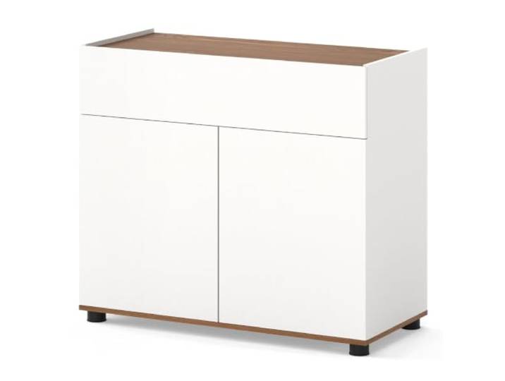 Helloshop26 Sideboard Bar mit Schublade und 2 Türen, 80 x 35 x 70 cm, organisierte Aufbewahrung, modern, Bauernhausstil, aus MDF, Weiß, 20_0019167