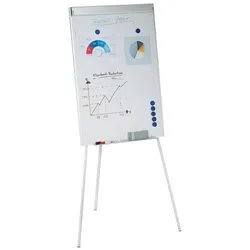 relaxdays Flipchart Whiteboard 60x90 cm silber