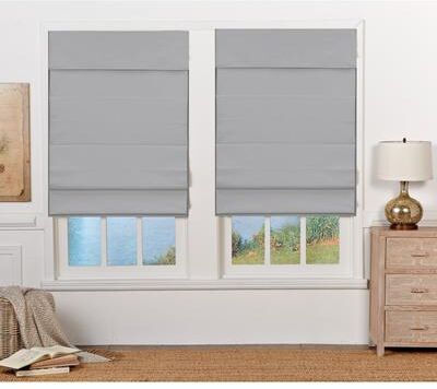 Regal Estate 72-inch Light Grey Insulating Cordless Roman Shade