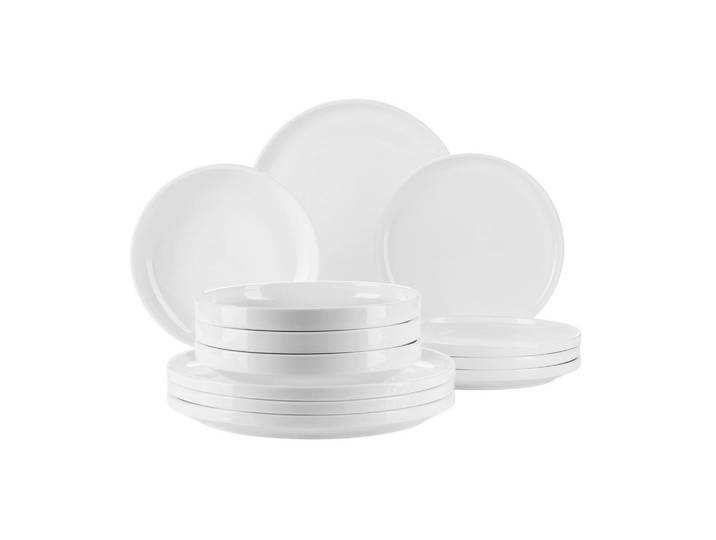 Mäser Tellerset, Weiß, Keramik, 12-teilig, rund, Essen & Trinken, Geschirr, Geschirr-Sets, Teller-Sets