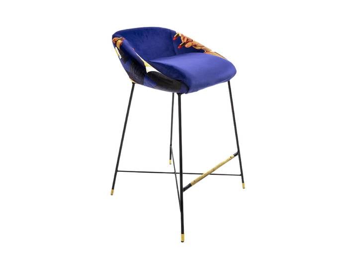 Design Barstuhl „Toiletpaper Lipstick“ Blau Seletti