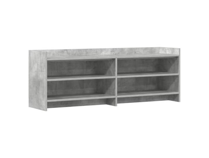 PUGYNBK TV-Schrank, 135 x 33 x 47 cm, Betongrau Massivholz, 4 Fächer, einfache Reinigung, schnelle Montage für 2 Personen