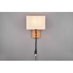Trio 212870236 Wandleuchte Nilam 1x28W | E27 + 1x3,1W | 310lm | 3000K | IP20 - flexibler Arm, Osram LED-Quelle, getrenntes Schalten der Lichtquellen, Schalter an der Struktur, weiß, Holz