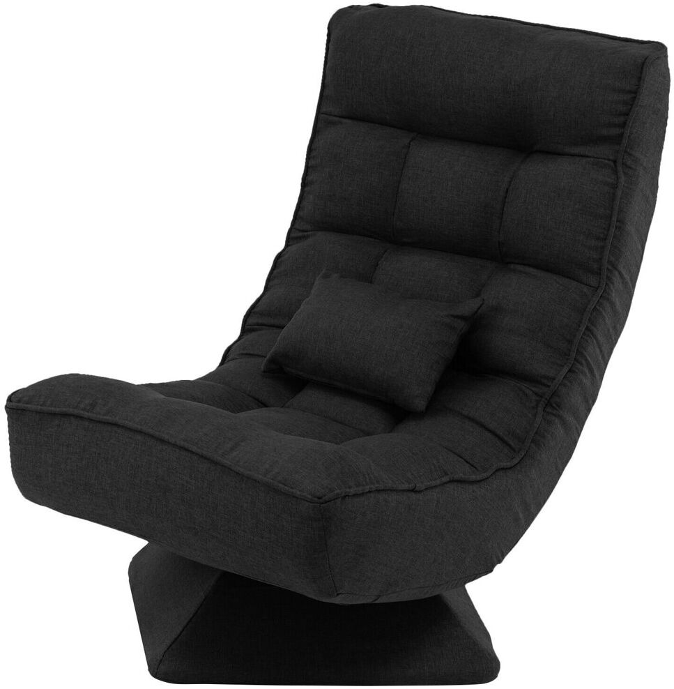 Brayden Studio Upholstered Swivel Armless Black 92cm H X 100cm W X 63cm D