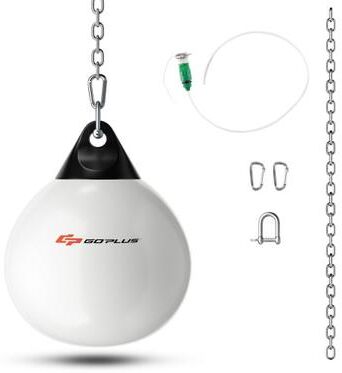 Costway 18 Inch 110 Pound Heavy Punching Water Aqua Bag with Adjustable Metal Chain-White
