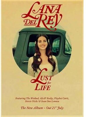 Inspire Essentials Lana Del Rey Aesthetic Canvas Poster Vintage Music Album Wall Art Decor 4 xxl