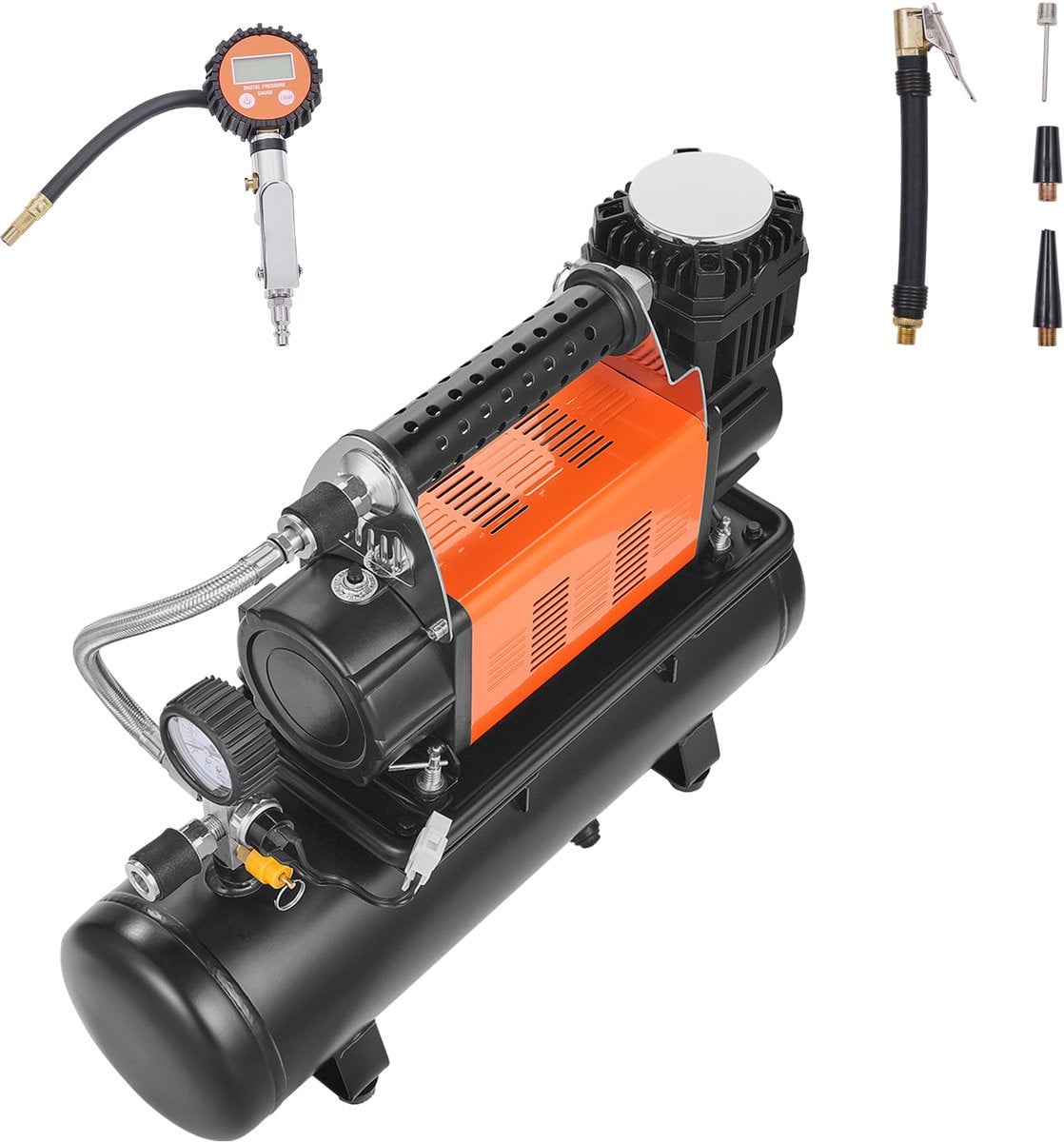 12V Luchtcompressor met 6L Tank en Digitale Meter, 6,35 CFM - 150 PSI, Zwart