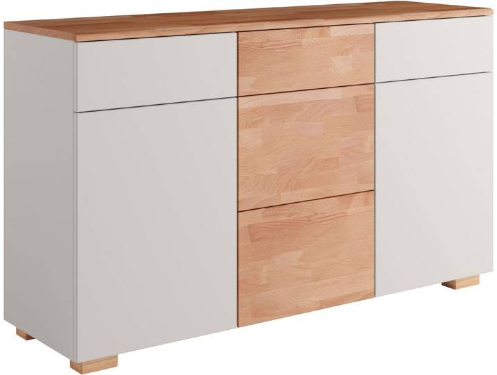 OTTO home Sideboard Citra teilmassiv, Breite 135cm,moderne grifflose Optik mit push to open Funktion