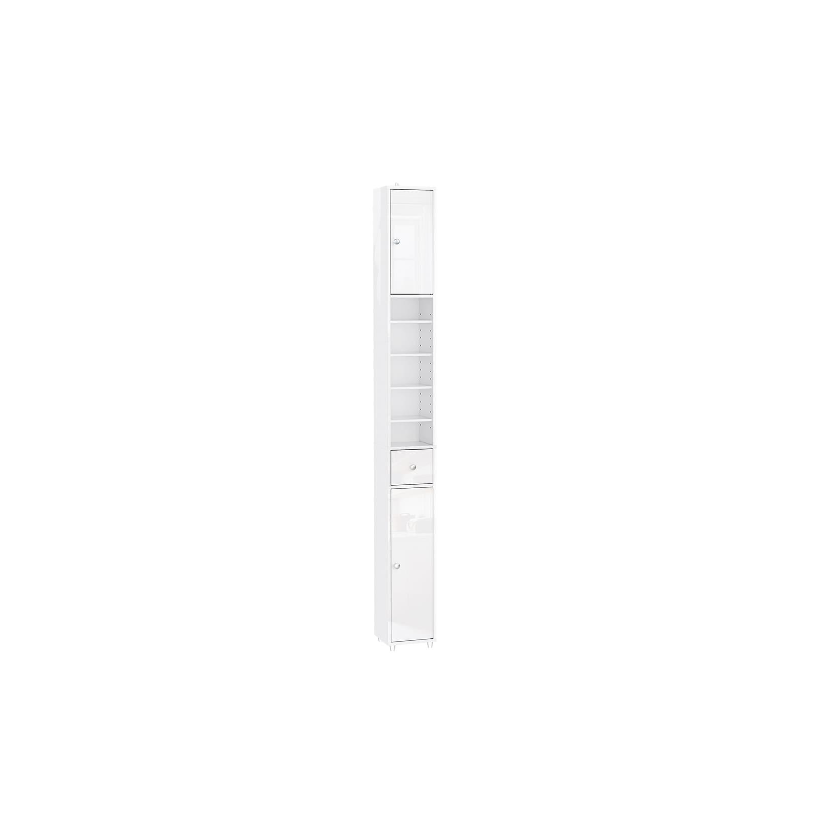 SoBuy Badezimmer-Hochschrank mit 1 Schublade Weiß 20x20x180cm Modern