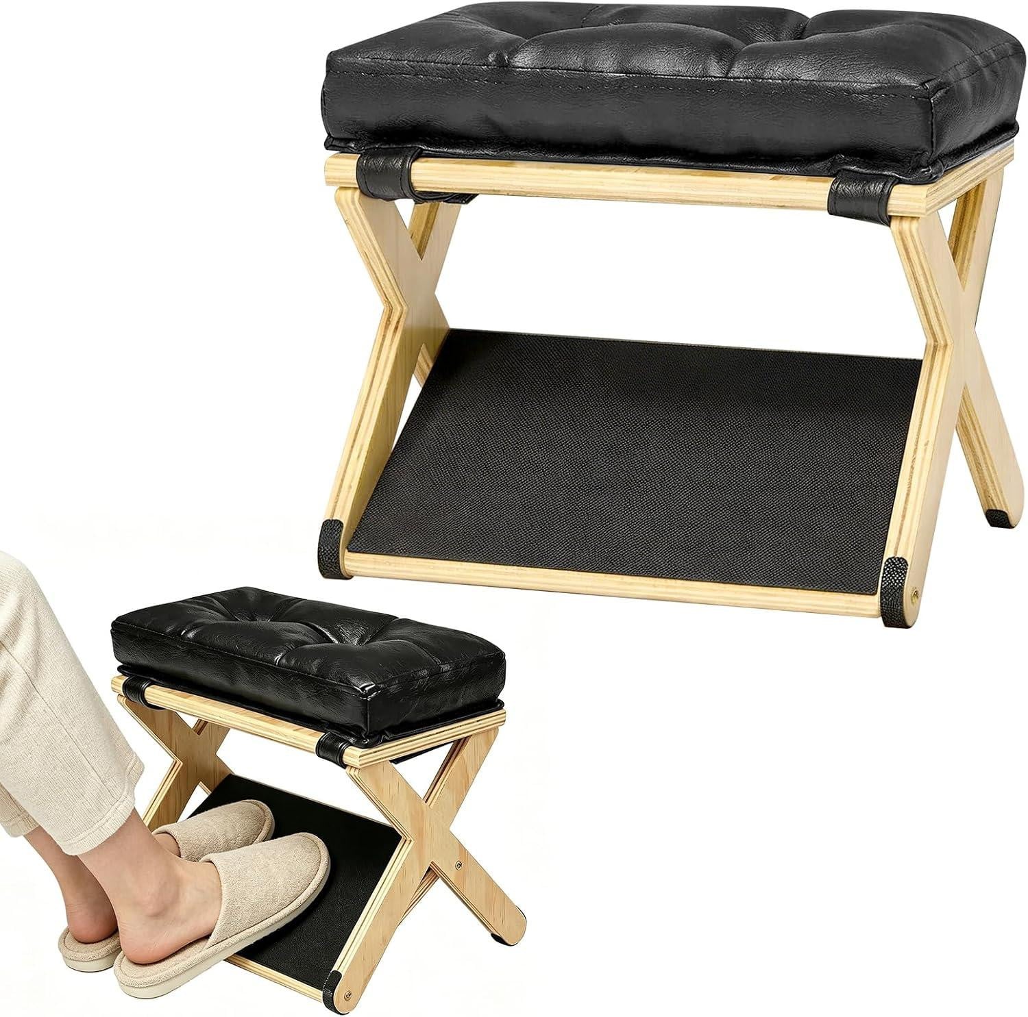 Verstelbare 2-in-1 voetensteun voor bureau met massagefunctie