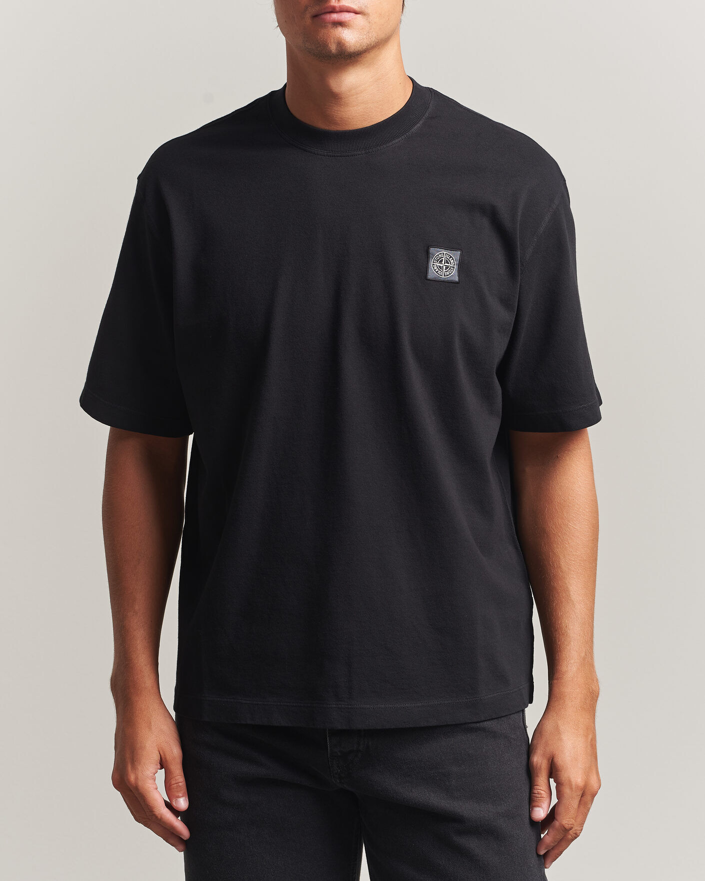 Stone Island Combed Organic Cotton T-Shirt Black men XXL Sort