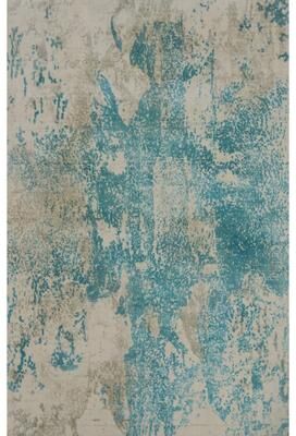 Rug Source Hand-knotted Modern Silk Beige Abstract Area Rug - 5' 9'' X 3' 11''