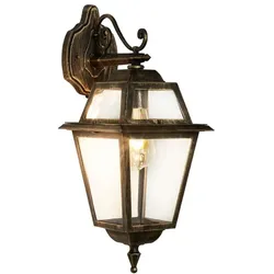 Wand Spot Leuchte Lampe Schwarz Alu Außen Weg Hof Terrasse Veranda Beleuchtung