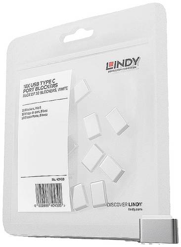 LINDY USB-C Port Schloss 10er Set Weiß ohne Schlüssel 40439