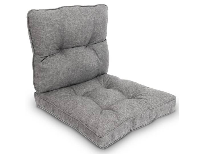 LOUNGEKISSEN Beauflair Outdoor Sitz 70x70x10cm mit Rücken 70x40x12cm Hellgrau (2tlg)