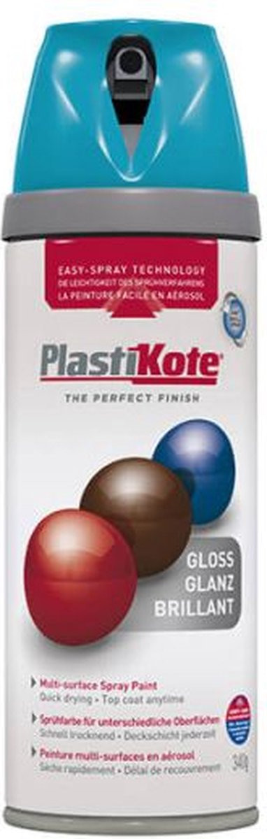 Plasti-kote Premium Spray Paint 21118 Spuitverf Mediterraanse blauw 400 ml
