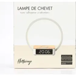 Halterrego, Nachtlicht, Lampe de chevet avec chargeur induction certifié Qi à 10W, fonction réveil, lum