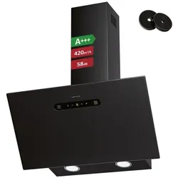 Levivo Dunstabzugshaube 60 cm 420 m3/h schwarz