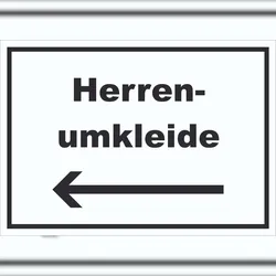 HB-Druck Herrenumkleide Schild mit Text und Richtungspfeil links waagerecht A0 (841x1189mm)