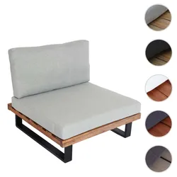 Lounge-Sessel HWC-H54, Garten-Sessel, Spun Poly Akazie Holz FSC®-zertifiziert Aluminium ~ hellbraun, Polster hellgrau