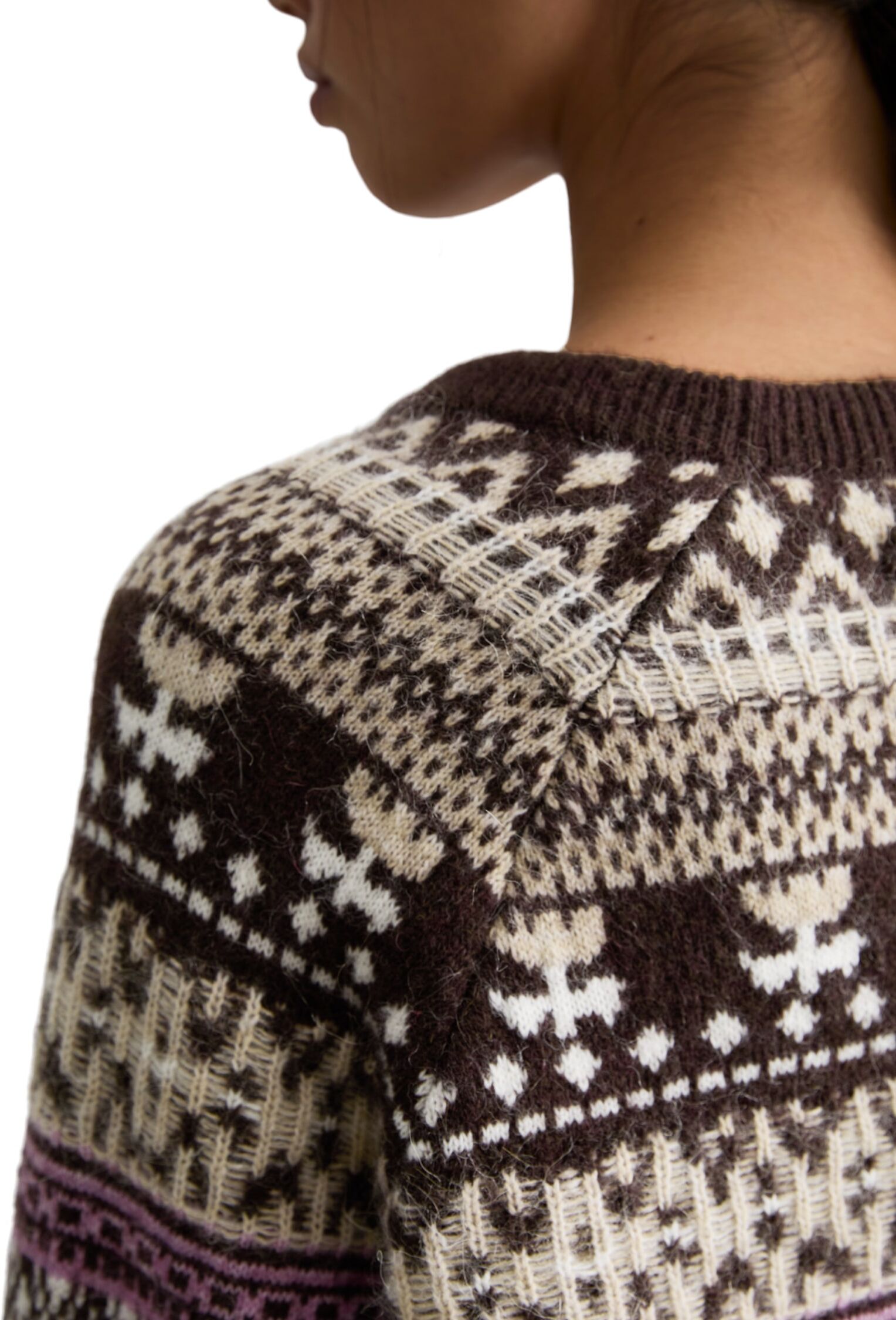 Marc O' Polo Strickpullover MARC O'POLO DENIM, Damen, Gr. XS, braun (medium braun), Obermaterial: 35% Polyamid, 30% Schurwolle, 30% Viskose, 5% Kaschmir, taillenbedeckt, Rundhals, Rippbündchen, Pullover Strickpullover, cropped aus softem Alpakawolle-Schur