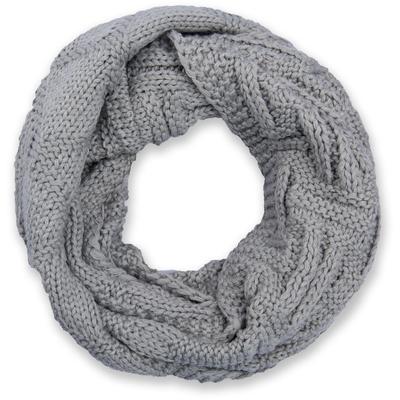 Strickschal STYLEBREAKER "Strick Loop mit Gitter und Rippenmuster", Damen, grau (hellgrau), Obermaterial: 100% Viskose CV., Modisch, Modetücher