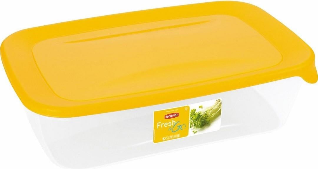Curver Fresh&Go opbergdoos voor voedsel, rechthoekig, 1 liter, geel, transparant