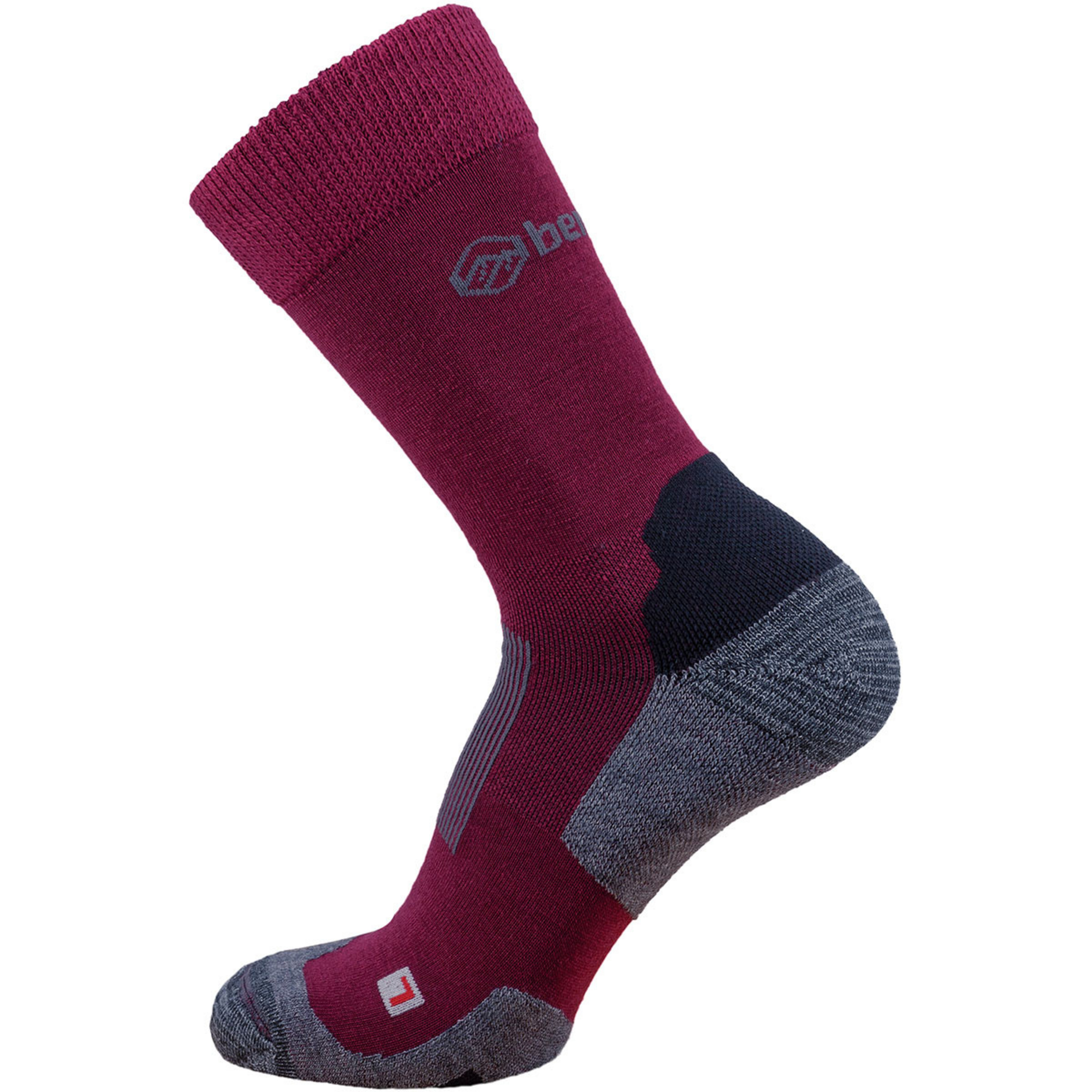 Bergzeit Basics Bergzeit Merino Wandersocken rot Größe 42 Camping Atmungsaktiv Merinowolle