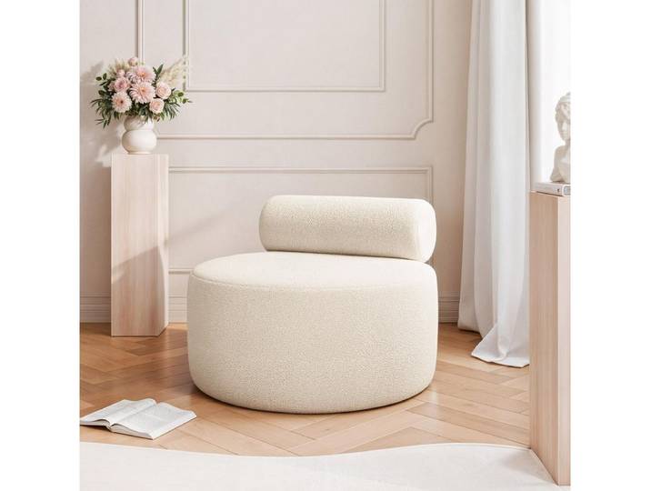 Compleo Sessel Runde Formen, Sessel für Flur, Schlafzimmer, ohne Armlehnen