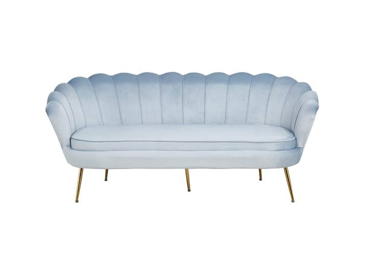 Sofa Pedro Samt hellgrau B 180 T 76 cm - Sofa