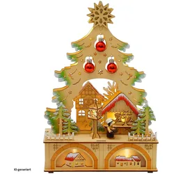 HTI-Living, Weihnachtsbeleuchtung, LED Schwibbogen Weihnachtsbaum mit Kugeln und Weihnachtsbäckerei