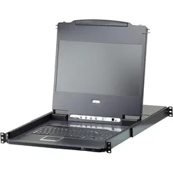 Aten 8-Port 1 Zoll LCD KVM Switch USB-DVI German CL6708MW D, KVM Switch, Schwarz