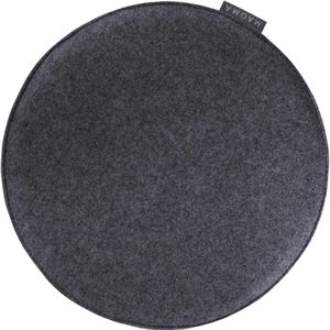 Magma-Heimtex Stuhlkissen AVARO Form 45, anthrazit, für Innen, 35 cm (Ø), waschbar