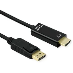 ROLINE DisplayPort Kabel DP - UHDTV, Slim, ST/ST, schwarz, 1 m
