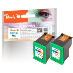 Peach Doppelpack Druckköpfe color kompatibel zu HP No. 351XL*2, CB338EE*2