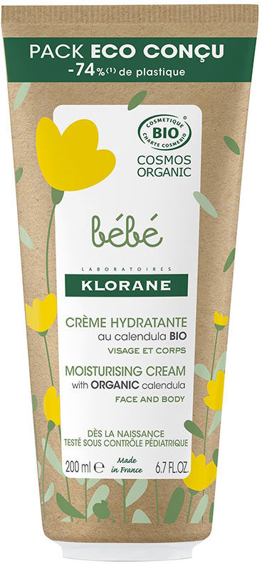 Klorane Bébé Bio crème hydratante packaging eco 200 ml