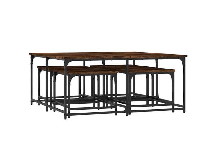 NOUVEAU Tables basses de Salon - Tables basses gigognes 5 pcs - Chêne fumé - bois d'ingénierie 64223