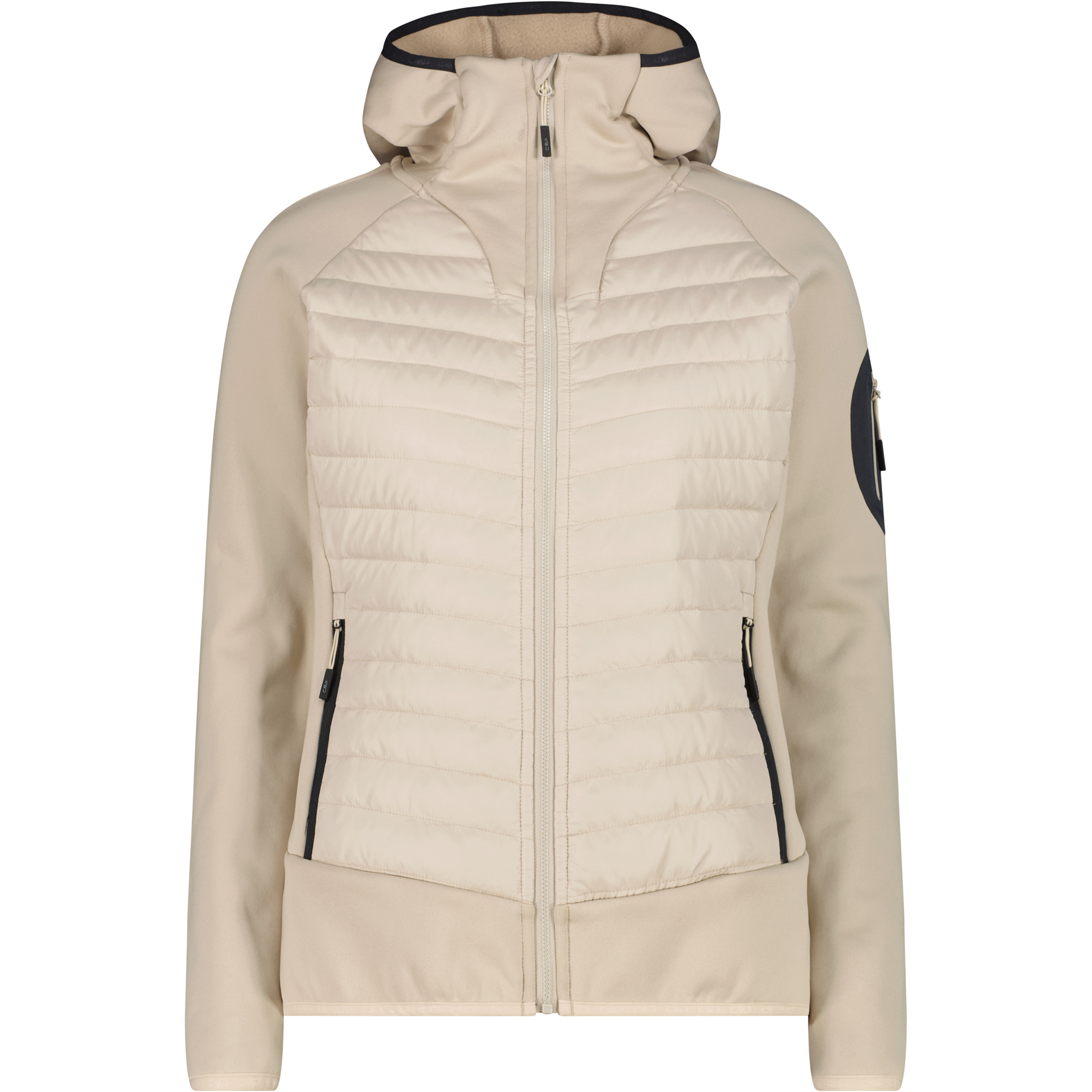 CMP Hybrid Damen Isolationsjacke beige Größe XXS Trekking Schnell trocknend