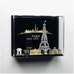 iDisplayit Acryl-Wand-Display für LEGO 21044 Paris (Mit Hintergrundbild & weissem Boden)