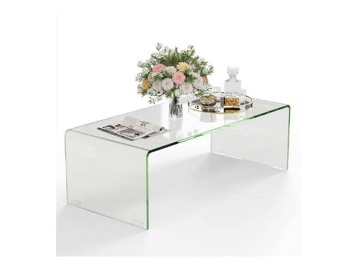 LuxusKollektion Couchtisch Couchtisch U-form Glas abgerundet transparent (1-St)