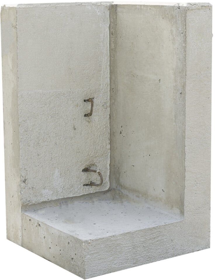 EHL L-Stein Ecke Beton 50 x 50 x 80 cm grau
