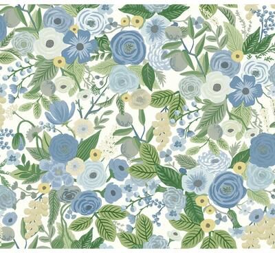 Rifle Paper Co.Garden Party Blue and Green Multi Peel and Stick Wallpaper