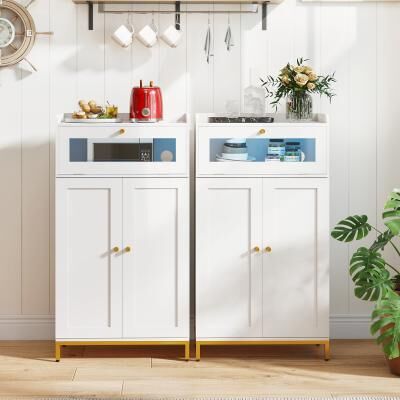 Lirago Kitchen Pantry Cabinet Freestanding Food Storage Cupboard