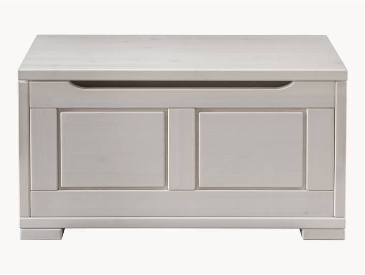 Deckeltruhe Piccolino - H45xB84xT43 cm - weiß-lasiert