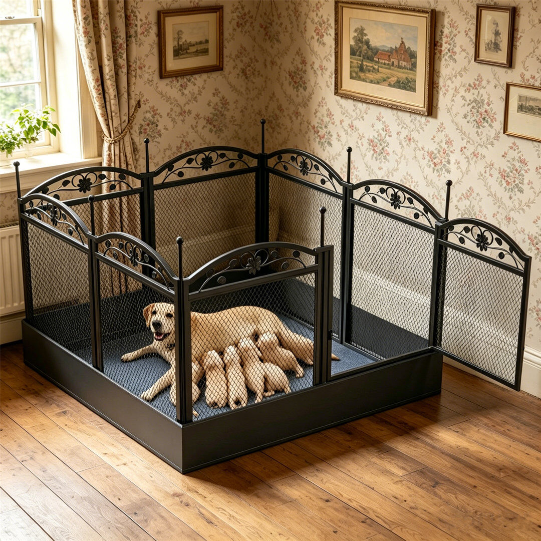 Archie & Oscar Ian 126cm Dog Whelping Pen Black Extra Large (95lbs+)