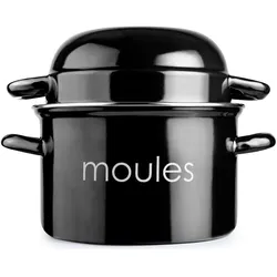 Ibili Muscheltopf M Negra Varios 18 cm Perfekt zum Dämpfen von Miesmuscheln, Pfanne + Kochtopf, Schwarz