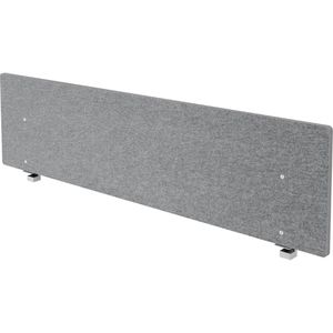 Hammerbacher Tischtrennwand Basic, grau, Akustik-Trennwand mit Filzbezug, 199,5 x 50cm