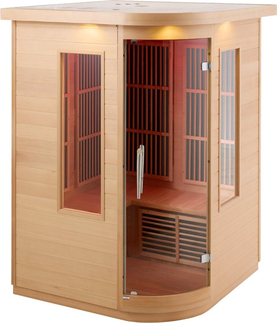Far Infrared Wooden Sauna Room Home Sauna Spa for 2 Person 1850W