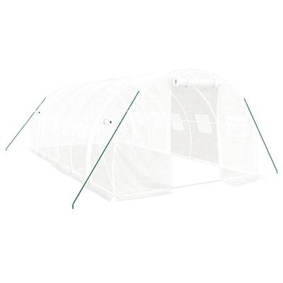Helloshop26 - Gewächshauszelt für Pflanzen Blumen und Gemüse mit Stahlrahmen 18 m² 6 x 3 x 2 m weiß